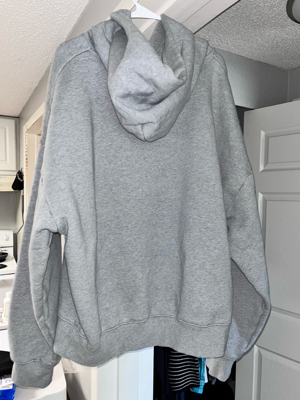 NWOT purple brand oversized heavy weight thick logo front Gray Hooded hoodie new